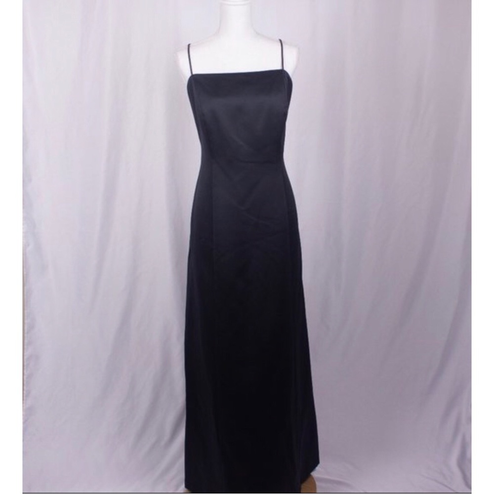 ALEX EVENINGS Black Formal Satin Maxi Dress Size 16W